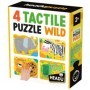 4 Puzzleuri tactile animale din salbaticie cu piese mari pentru copiii de peste 2 ani